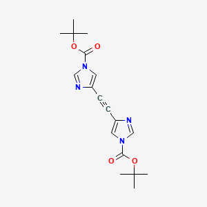 molecular formula C18H22N4O4 B13704051 1,2-Bis(1-Boc-4-imidazolyl)ethyne 