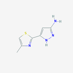 molecular formula C7H8N4S B13704065 3-Amino-5-(4-methyl-2-thiazolyl)pyrazole 