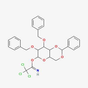 molecular formula C29H28Cl3NO6 B13704080 (4aR,6R,7R,8S,8aS)-7,8-Bis(benzyloxy)-2-phenylhexahydropyrano[3,2-d][1,3]dioxin-6-yl 2,2,2-Trichloroacetimidate 