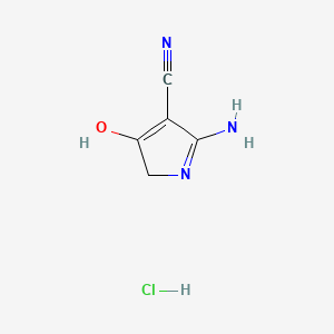 molecular formula C5H6ClN3O B13704168 2-Amino-4-oxo-4,5-dihydropyrrole-3-carbonitrile Hydrochloride 