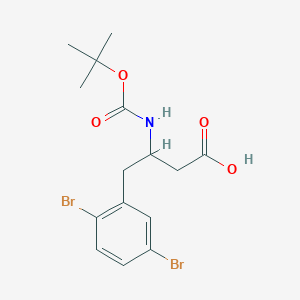 molecular formula C15H19Br2NO4 B13704178 3-(Boc-amino)-4-(2,5-dibromophenyl)butyric Acid 