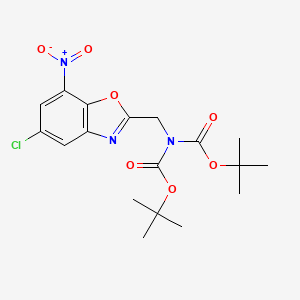 molecular formula C18H22ClN3O7 B13704225 Di-tert-butyl ((5-chloro-7-nitrobenzo[d]oxazol-2-yl)methyl)iminodicarbonate 