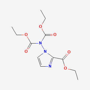 molecular formula C12H17N3O6 B13704233 Ethyl 1-[Bis(ethoxycarbonyl)amino]-1H-imidazole-2-carboxylate 