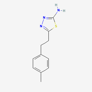 molecular formula C11H13N3S B13704247 5-(4-Methylphenethyl)-1,3,4-thiadiazol-2-amine 