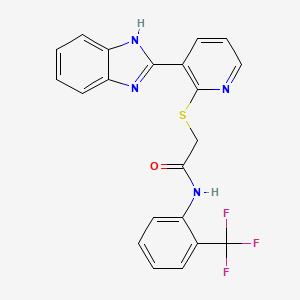 2-[[3-(2-Benzimidazolyl)-2-pyridyl]thio]-N-[2-(trifluoromethyl)phenyl]acetamide