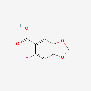 molecular formula C8H5FO4 B13704369 6-Fluorobenzo[d][1,3]dioxole-5-carboxylic Acid 