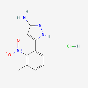 molecular formula C10H11ClN4O2 B13704476 3-Amino-5-(3-methyl-2-nitrophenyl)pyrazole Hydrochloride 