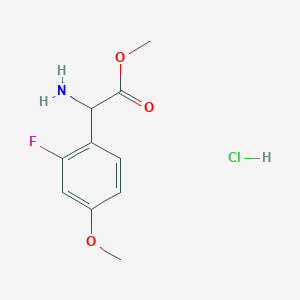 molecular formula C10H13ClFNO3 B13704519 Methyl 2-Amino-2-(2-fluoro-4-methoxyphenyl)acetate Hydrochloride 