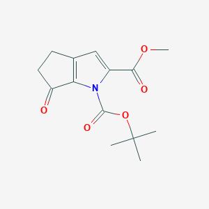 molecular formula C14H17NO5 B13704527 Methyl 1-Boc-6-oxo-1,4,5,6-tetrahydrocyclopenta[b]pyrrole-2-carboxylate 