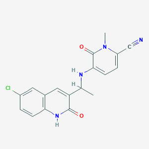 5-[1-(6-chloro-2-oxo-1H-quinolin-3-yl)ethylamino]-1-methyl-6-oxopyridine-2-carbonitrile