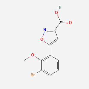 molecular formula C11H8BrNO4 B13704600 5-(3-Bromo-2-methoxyphenyl)isoxazole-3-carboxylic Acid 