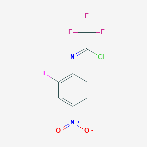 molecular formula C8H3ClF3IN2O2 B13704609 2,2,2-Trifluoro-N-(2-iodo-4-nitrophenyl)acetimidoyl Chloride 