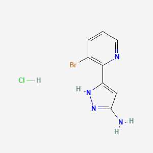 molecular formula C8H8BrClN4 B13704628 3-Amino-5-(3-bromo-2-pyridyl)pyrazole Hydrochloride 