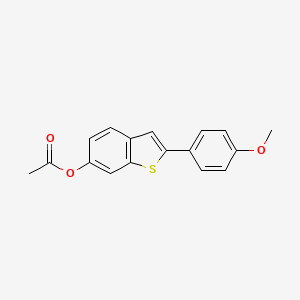 molecular formula C17H14O3S B13704635 2-(4-Methoxyphenyl)-6-benzothienyl Acetate 