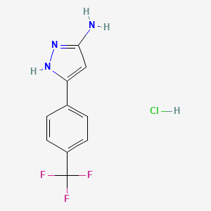 molecular formula C10H9ClF3N3 B13704644 3-Amino-5-[4-(trifluoromethyl)phenyl]-1H-pyrazole Hydrochloride 