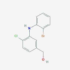 molecular formula C13H11BrClNO B13704677 [3-[(2-Bromophenyl)amino]-4-chlorophenyl]methanol 