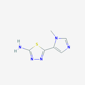 molecular formula C6H7N5S B13704702 2-Amino-5-(1-methyl-5-imidazolyl)-1,3,4-thiadiazole 