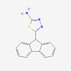 molecular formula C15H11N3S B13704703 5-(9H-fluoren-9-yl)-1,3,4-thiadiazol-2-amine 