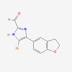 molecular formula C12H9BrN2O2 B13704726 5-Bromo-4-(2,3-dihydro-5-benzofuryl)imidazole-2-carbaldehyde 