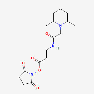 molecular formula C16H25N3O5 B13704774 2,5-Dioxo-1-pyrrolidinyl 3-[2-(2,6-Dimethyl-1-piperidyl)acetamido]propanoate 