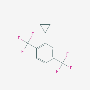 molecular formula C11H8F6 B13704836 2-Cyclopropyl-1,4-bis(trifluoromethyl)benzene 