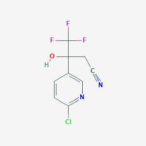 3-(6-Chloro-3-pyridyl)-4,4,4-trifluoro-3-hydroxybutanenitrile