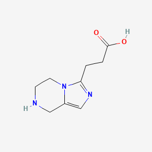 molecular formula C9H13N3O2 B13704886 3-(5,6,7,8-Tetrahydroimidazo[1,5-a]pyrazin-3-yl)propanoic acid 