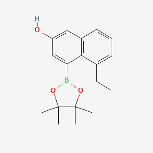 molecular formula C18H23BO3 B13704894 5-Ethyl-4-(4,4,5,5-tetramethyl-1,3,2-dioxaborolan-2-yl)naphthalen-2-ol 