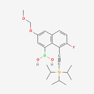 molecular formula C23H32BFO4Si B13704906 (7-Fluoro-3-(methoxymethoxy)-8-((triisopropylsilyl)ethynyl)naphthalen-1-yl)boronic acid 