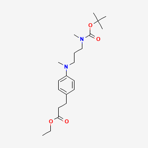 molecular formula C21H34N2O4 B13704908 Ethyl 3-[4-[[3-[Boc(methyl)amino]propyl](methyl)amino]phenyl]propanoate 