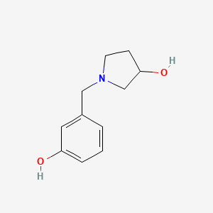 molecular formula C11H15NO2 B1370494 1-[(3-Hydroxyphenyl)methyl]pyrrolidin-3-ol 