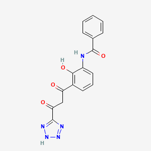 molecular formula C17H13N5O4 B13704990 N-[2-hydroxy-3-[3-oxo-3-(2H-tetrazol-5-yl)propanoyl]phenyl]benzamide 