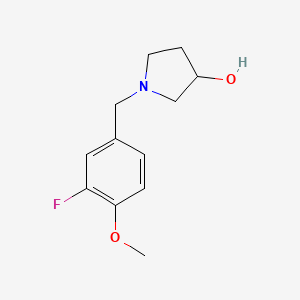 molecular formula C12H16FNO2 B1370500 1-[(3-Fluoro-4-methoxyphenyl)methyl]pyrrolidin-3-ol 