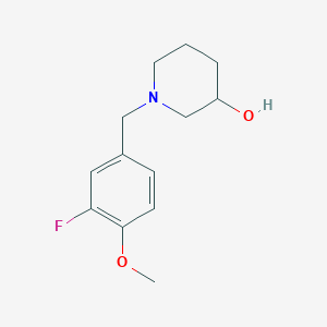 molecular formula C13H18FNO2 B1370502 1-(3-Fluoro-4-methoxybenzyl)piperidin-3-ol 