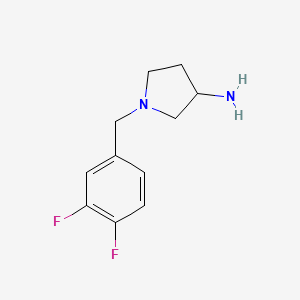 molecular formula C11H14F2N2 B1370504 1-[(3,4-Difluorophenyl)methyl]pyrrolidin-3-amine 