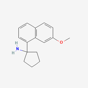 molecular formula C16H19NO B13705085 1-(7-Methoxy-1-naphthyl)cyclopentanamine 