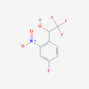 molecular formula C8H5F4NO3 B13705106 4-Fluoro-2-nitro-alpha-(trifluoromethyl)benzyl Alcohol 