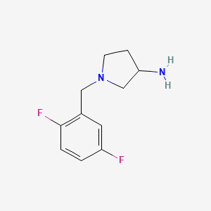 molecular formula C11H14F2N2 B1370513 1-[(2,5-Difluorophenyl)methyl]pyrrolidin-3-amine 