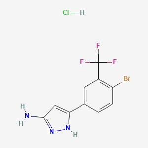 molecular formula C10H8BrClF3N3 B13705154 3-Amino-5-[4-bromo-3-(trifluoromethyl)phenyl]pyrazole Hydrochloride 