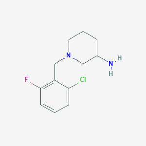 molecular formula C12H16ClFN2 B1370516 1-(2-Chloro-6-fluorobenzyl)piperidin-3-amine 