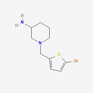 molecular formula C10H15BrN2S B1370519 1-[(5-Bromothiophen-2-yl)methyl]piperidin-3-amine 