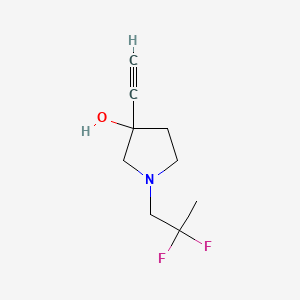 molecular formula C9H13F2NO B13705199 1-(2,2-Difluoropropyl)-3-ethynylpyrrolidin-3-ol 