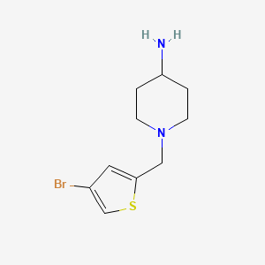 molecular formula C10H15BrN2S B1370522 1-[(4-Bromothiophen-2-yl)methyl]piperidin-4-amine 