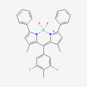 molecular formula C30H23BF2I2N2 B13705252 8-(3,5-diiodo-4-methylphenyl)-2,2-difluoro-6,10-dimethyl-4,12-diphenyl-3-aza-1-azonia-2-boranuidatricyclo[7.3.0.03,7]dodeca-1(12),4,6,8,10-pentaene 