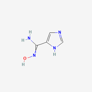 molecular formula C4H6N4O B13705274 N-Hydroxy-1H-imidazole-4-carboximidamide 