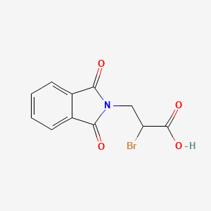 molecular formula C11H8BrNO4 B13705302 2-Bromo-3-(1,3-dioxoisoindol-2-yl)propanoic acid CAS No. 30007-57-9