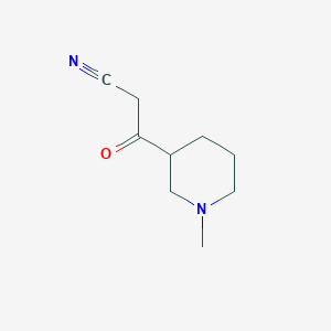 molecular formula C9H14N2O B13705419 3-(1-Methyl-3-piperidyl)-3-oxopropanenitrile 