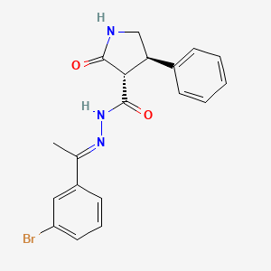 (3S,4R)-N-[(E)-1-(3-bromophenyl)ethylideneamino]-2-oxo-4-phenylpyrrolidine-3-carboxamide