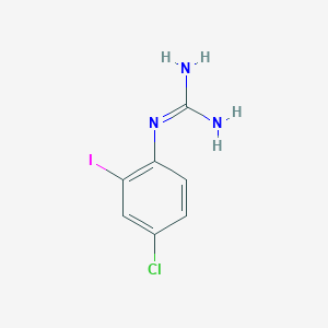 molecular formula C7H7ClIN3 B13705460 1-(4-Chloro-2-iodophenyl)guanidine 