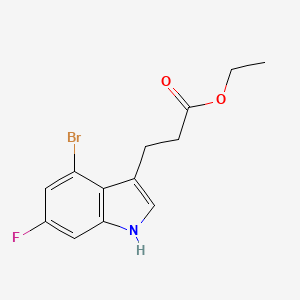 molecular formula C13H13BrFNO2 B13705471 Ethyl 3-(4-Bromo-6-fluoro-3-indolyl)propanoate 